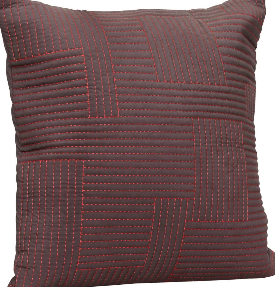 Clearance Hübsch Floy Pude 60x60 cm, Brun/Rød
