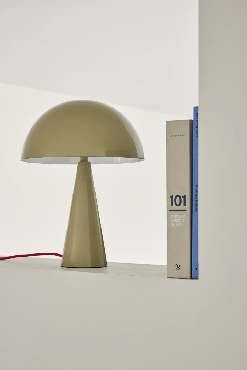 Outlet Hübsch Mush Bordlampe H33 cm, Sand/Rød