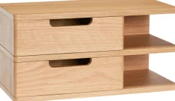 Sale Hübsch Open Væghylde/Sengebord 40 cm, Egetræsfiner