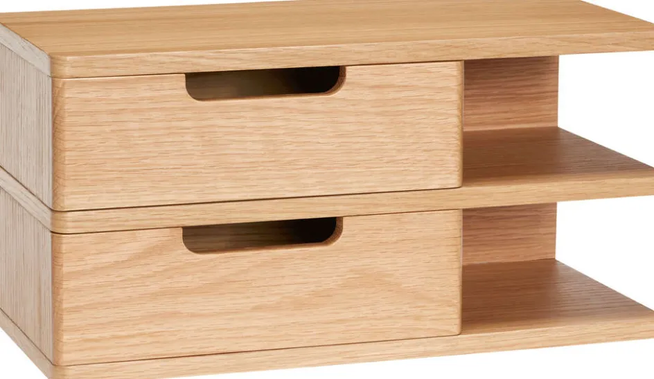 Sale Hübsch Open Væghylde/Sengebord 40 cm, Egetræsfiner
