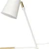 Hübsch Lamper Til Kontoret|Lamper Til Soveværelset > Slant Bordlampe H40 cm, Hvid/Messing