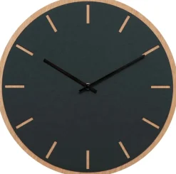 Hemverk Vægur Ø38 cm, Grøn/Sort/Eg