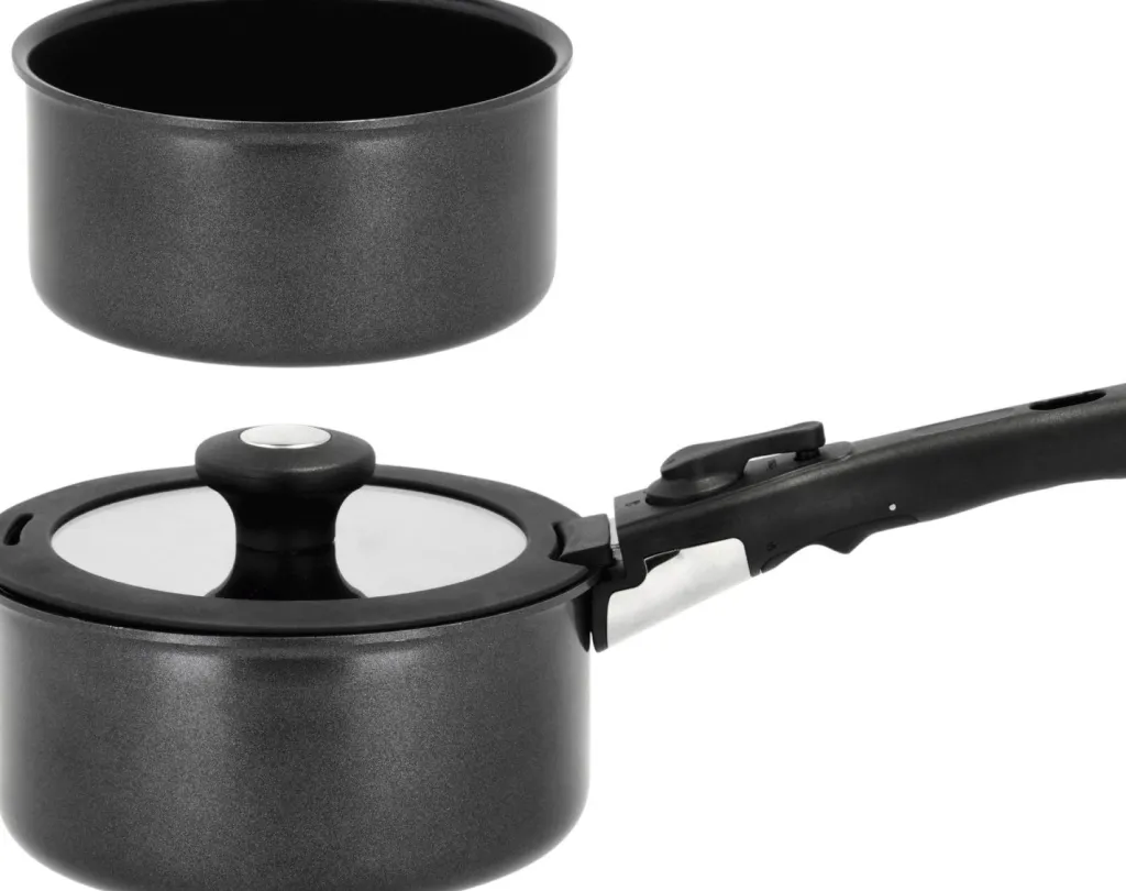 Holm Gryder Og Kasseroller > Grydesæt m. Aftageligt Håndtag 2 stk. 1,1/2,4 L, Sort