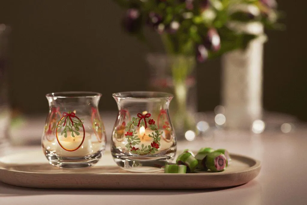 Clearance Christmas Fyrfadsstage 2025 2 stk. H7,5 cm Julelys