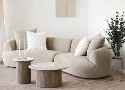 Online House Nordic Athens Hjørnebord H50 cm, Hvid/Brun