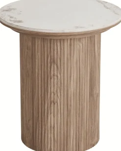 Online House Nordic Athens Hjørnebord H50 cm, Hvid/Brun