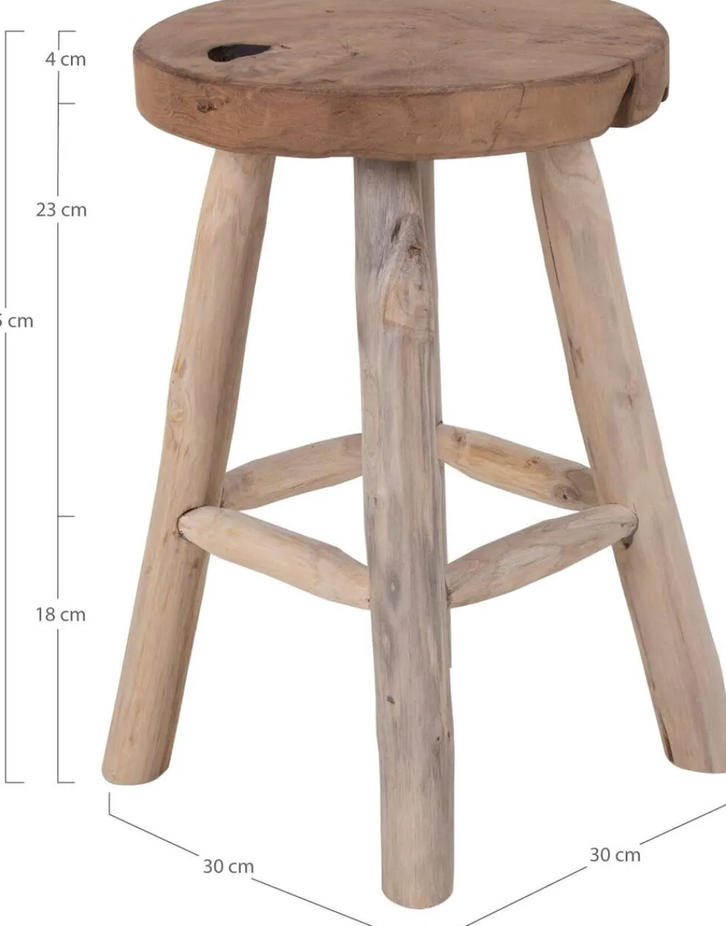Hot Badia Taburet H45 cm, Teaktræ Stole