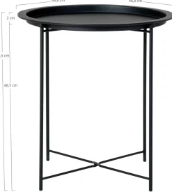 Online Bastia Hjørnebord H50 cm, Sort Borde