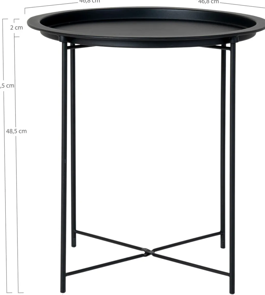 Online Bastia Hjørnebord H50 cm, Sort Borde