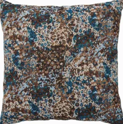 Blossom Pude 45x45 cm, Blå/Brun Puder Og Betræk