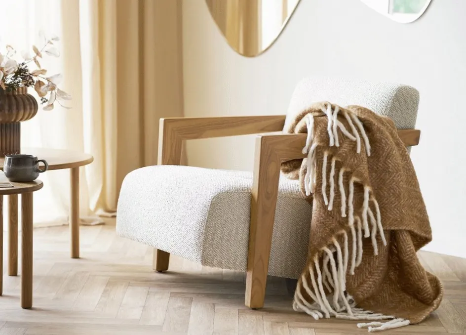 New House Nordic Carmel Plaid 130x170 cm, Tan