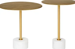 New House Nordic Lecco Hjørnebord H, Messing/Marmor