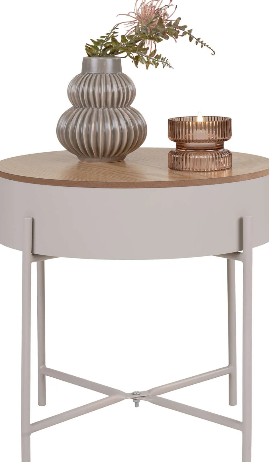 Sale House Nordic Sisco Hjørnebord H40 cm, Beige/Grå