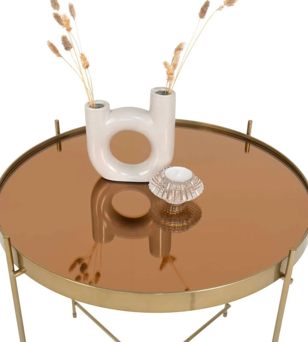 Outlet Venezia Sofabord Ø48 cm, Messing Borde