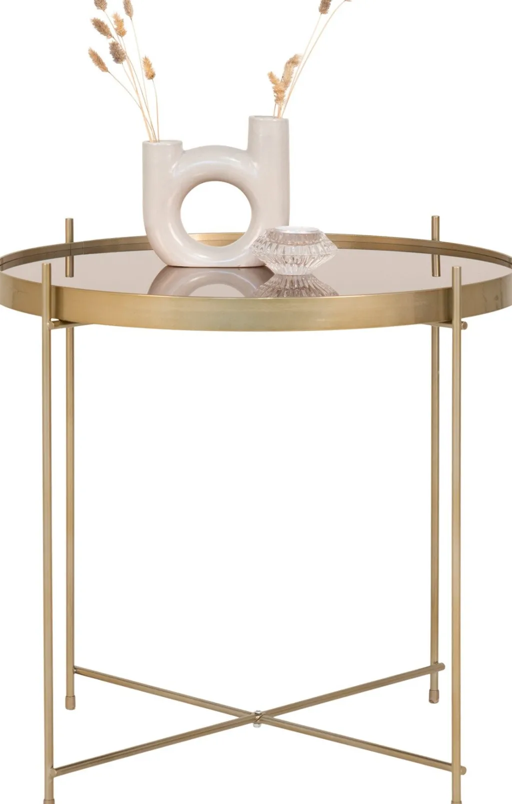 Outlet Venezia Sofabord Ø48 cm, Messing Borde