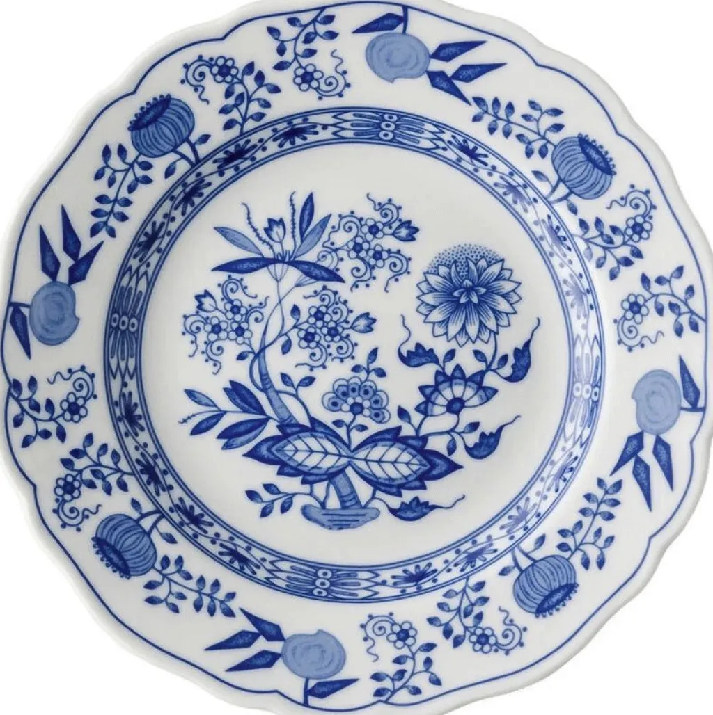 Hutschenreuther Desserttallerkener > Blau Zwiebelmuster Tallerken , Blå