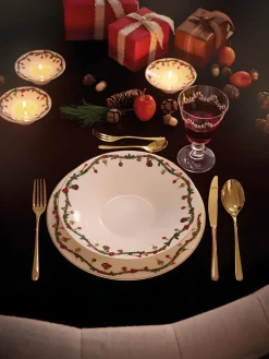 Outlet Nora Christmas Dyb Tallerken 24,4 cm, Hvid Dybe Tallerkener