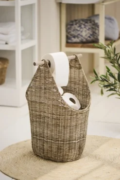 Ib Laursen Badeværelse|Kurve Og Kasser > Kurv m. Toiletpapirholder H50 cm, Grå Rattan