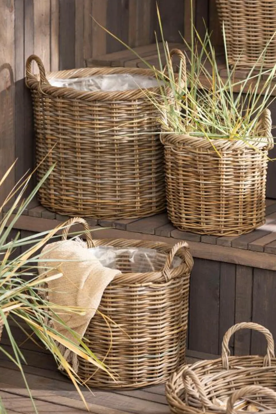 Best Ib Laursen Kurv Rund 3 stk, Rattan