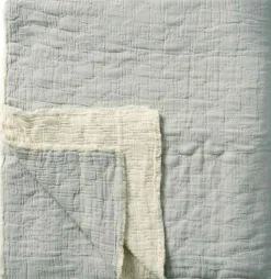Sale Sengetæppe 240x240 cm, Støvblå/Off White Soveværelse|Soveværelsestekstiler