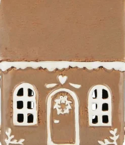 Hot Stillenat Lyshus Gingerbread Dørkrans H14 cm, Brun Lyshuse