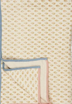 Discount Vigga Plaid Dobbeltvævet 130x170 cm, Mustard/Neutral Plaider Og Tæpper