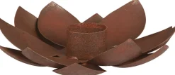 Clearance Lotus Lysestage H4 cm, Rust Lysestager