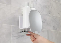 Clearance Easy Store Brusehylde m. Spejl 21 cm, Hvid Hylder|Spejle