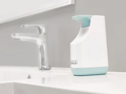 Best Slim Sæbedispenser, Hvid/Lyseblå Badeværelse
