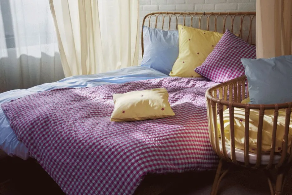 Clearance Juna Bæk&Bølge Sengetøj , Fuchsia/Mint