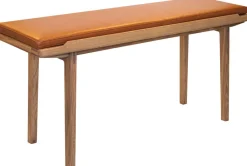 KA60 Bænk m. Læderhynde 110 cm, Eg/Cognac Entre|Stole