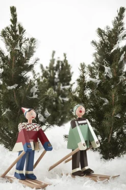 Kay Bojesen Denmark Kay Bojesen Skiløber Boje 16 cm, Malet Bøgetræ