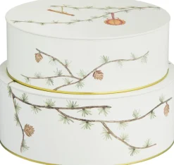 Outlet Hammershøi Christmas Opbevaringsdåse 2 stk. Ø20/22 cm, Hvid Opbevaring Til Køkkenet|Jule Opbevaring