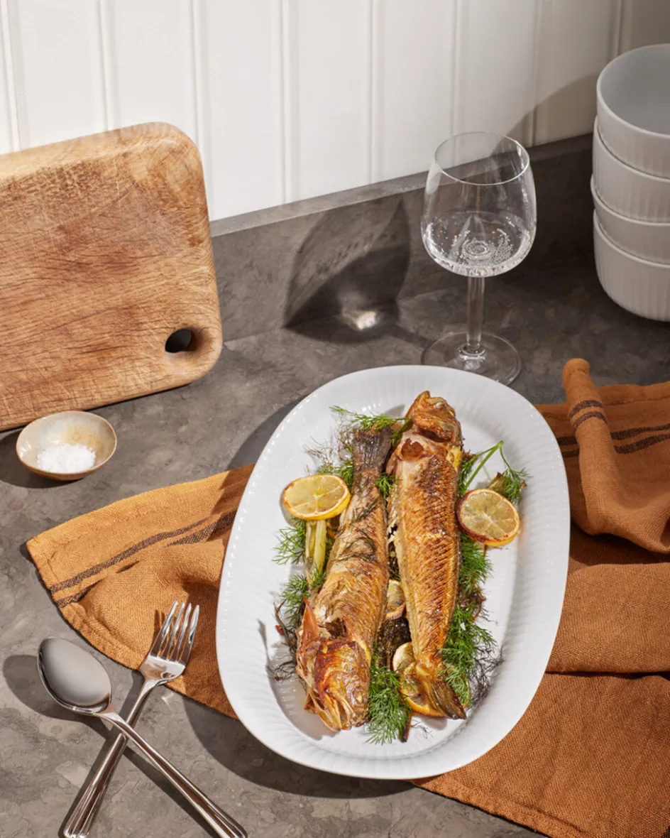 Sale Kähler Hammershøi Ovalt Serveringsfad 40 cm, Hvid