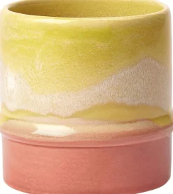 Sale Kähler x KIMPOP Poppery Krus 36 cl, Yellow/Apple Green/Pink