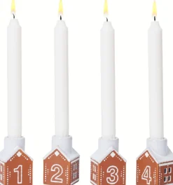 Gingerbread Adventsstage 4 stk. H7,5 cm, Brun Julelys