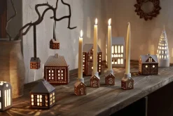 Gingerbread Adventsstage 4 stk. H7,5 cm, Brun Julelys