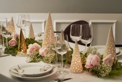 Hot Nobili Fyrfadsstage H, Guld Julelys|Fyrfadsstager