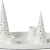 Kähler Lysestager|Julelys > Nobili Oval Adventsstage 33x13 cm, Snehvid