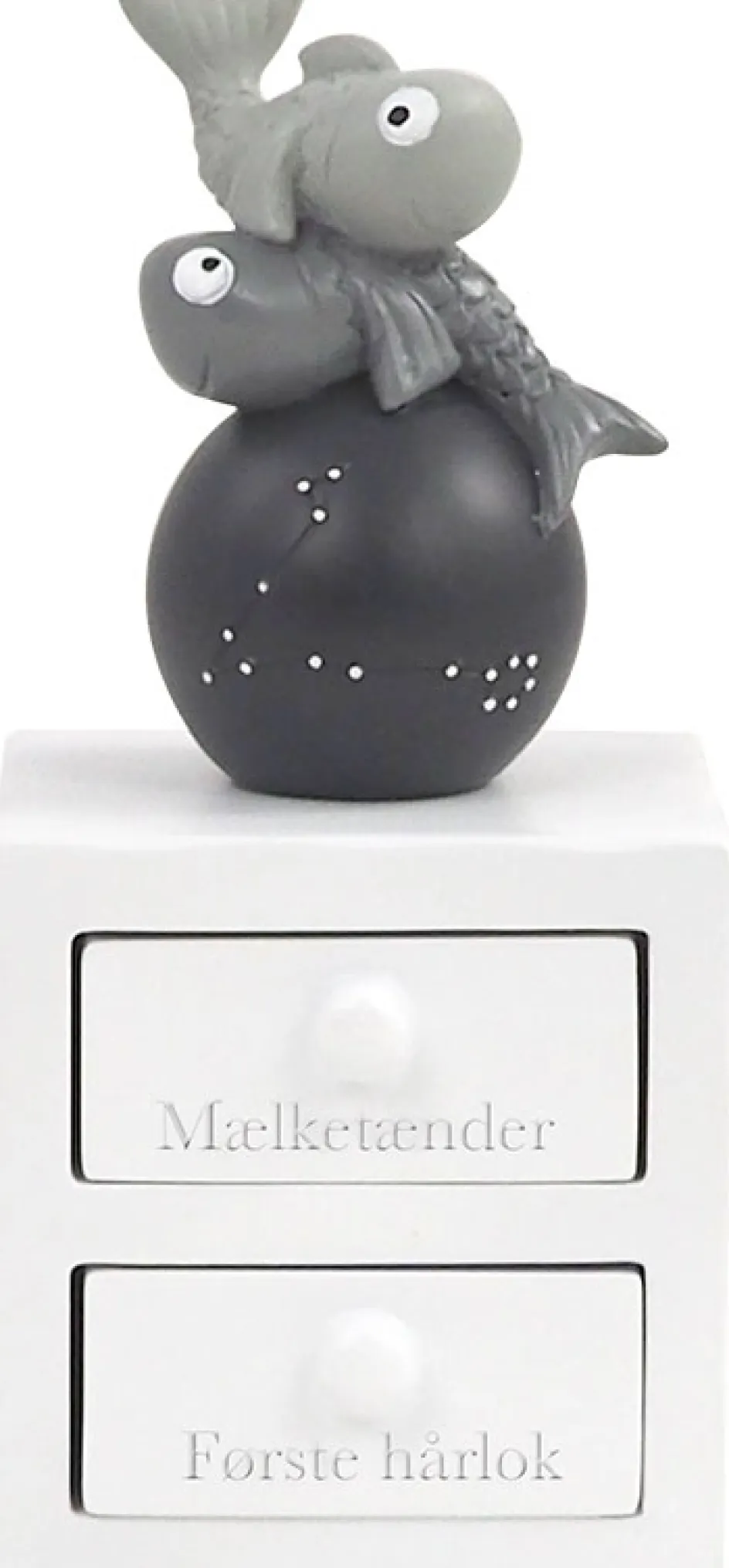 Discount Kids By Friis Æske t. Første Tand/Hårlok Fisken H12,5 cm, Hvid