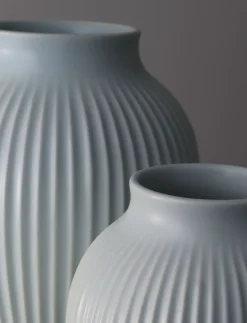 Sale Knabstrup Keramik Ripple Vase H, Mat Ice Blue