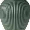 Knabstrup Keramik Stue|Vaser > Ripple Vase H20 cm, Mat Celadon Green