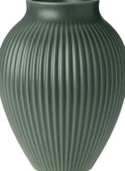 Knabstrup Keramik Stue|Vaser > Ripple Vase H20 cm, Mat Celadon Green