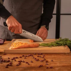 Sale Hashi Damascus Santoku Kniv 18 cm, Pakkatræ Japanske Knive