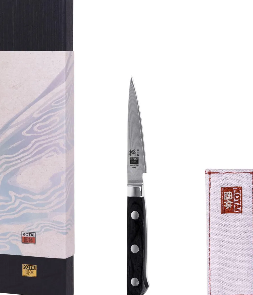 KOTAI Urteknive Og Grøntsagsknive > Hashi Damascus Skrællekniv 9 cm, Pakkatræ