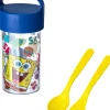 Best BUDDY Svampebob Firkant Snackboks/Drikkedunk m. Bestik 500 ml, Organic Space Blue Børn Drikkedunke Til Børn|Opbevaring Til Køkkenet