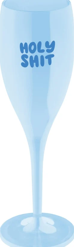 Discount Koziol CHEERS No. 1 HOLY SHIT Champagneglas 10 cl, Sweet Blue