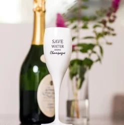 Discount Koziol CHEERS No. 1 Save Water Champagneglas 10 cl, Cotton White