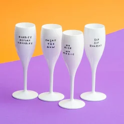 Koziol Champagneglas|Champagneglas > CHEERS No.1 SAY IT IN STYLE Champagneglas 4 stk. 10 cl, Cotton White