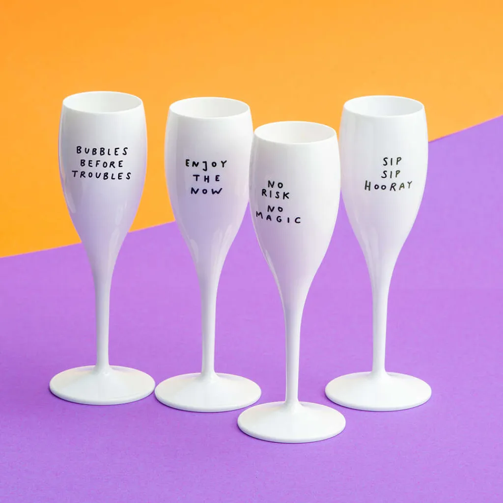 Koziol Champagneglas|Champagneglas > CHEERS No.1 SAY IT IN STYLE Champagneglas 4 stk. 10 cl, Cotton White